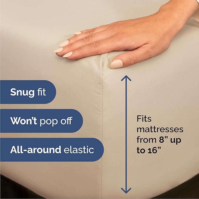 Cal King 6 Piece Sheet Set - Comfy, Breathable & Cooling - Hotel Luxury Bedding for Women, Men, Kids, Teens & Children - 1 Flat & 1 Fitted Sheet & 4 Pillowcases w/ Deep Pockets - Wrinkle Free - Wheat