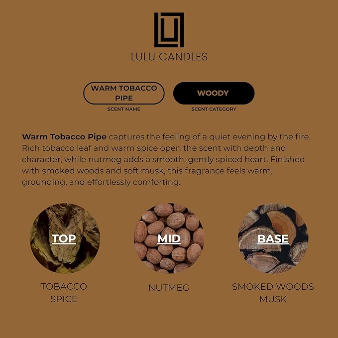 Aroma by Lulu - Warm Tobacco Pipe - Luxury Fragrance Oil for Waterless Cold Air Diffusers - Aromatherapy Fragrance Oil Blend for The Home or Office
