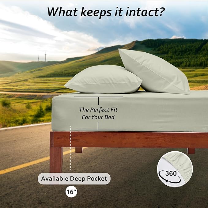 Full XL RV Camper Sheet Set (54x80) – 100% Egyptian Cotton, Soft & Cooling, 16” Deep Pocket Fitted Sheet, Luxury Hotel Quality Bedding for RVs, Campers & Motorhomes (Ivory Solid)