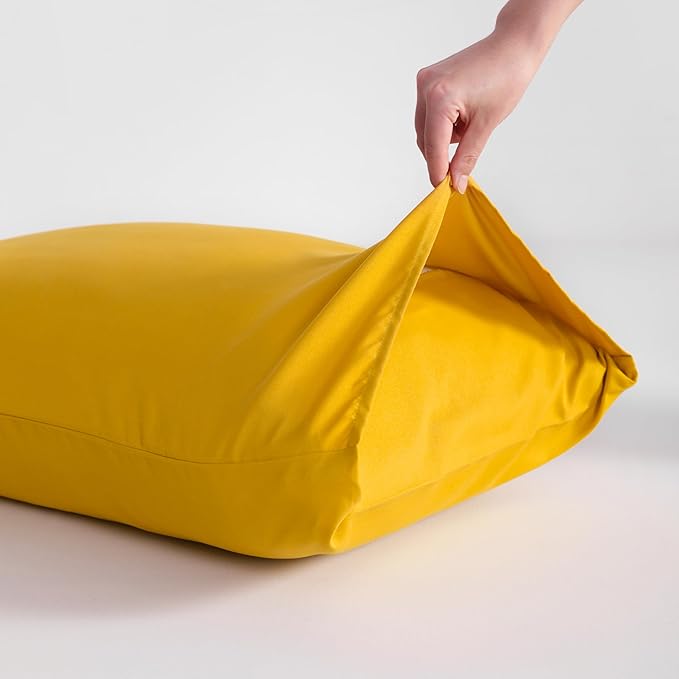 NTBAY King Pillowcase Set - 2 Pack Brushed Microfiber 20x40 Pillowcases - Soft, Wrinkle-Free, Fade-Resistant, Stain-Resistant, Ginger Yellow Pillowcases with Envelope Closure - 20x40 Inches