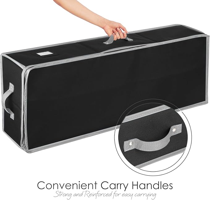 Hearth & Harbor Wrapping Paper Storage Container - Christmas Storage Bag with Interior Pockets - Gift Wrapping Organizer Storage Fits Up to 22 Rolls of 40" - Tear Proof Wrapping Paper Organizer