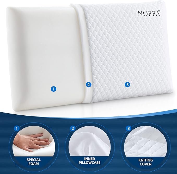 Bouncy Orthopedic Neck Support Pillow for Sleeping, Special Foam Deep Sleep Pillow, Bed Pillow for Side, Back, Stomach Sleepers, Removable and Washable Cover