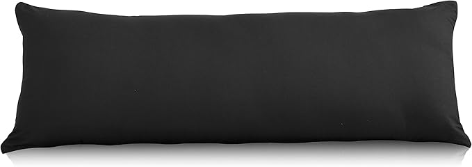 EVOLIVE Ultra Soft Body Pillow Cover 21"x54", Cozy Microfiber Pillowcase with Hidden Zipper, Breathable, Perfect for Pregnancy & Side Sleepers, Cover Only (21"x54" Body Pillow Cover, Black)