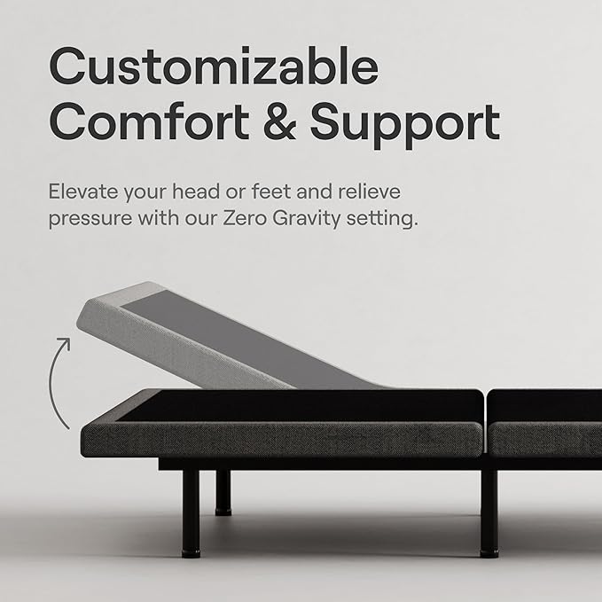 Nectar Luxe Full Adjustable Base & 14” Hybrid Mattress - Head & Foot Incline - Medium Firm Memory Foam & Coils - Cooling Upgrade - 3 Massage Settings - 365-Night Trial & Forever Warranty