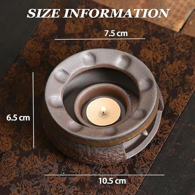 Ceramic Incense Burner Kit, Essential Oil Burner, Aromatherapy Diffuser Includes Wooden Clips, Pads for Wax Melts, Dried Herbs | Bedtime Calm, Meditation