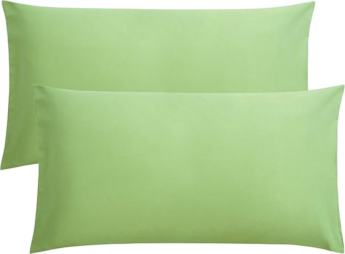 FLXXIE King Pillow Cases Set of 2, Soft Microfiber Pillow Covers with Envelope Closure, Wrinkle, Fade and Stain Resistant Pillowcases, 20x36, Sage Green