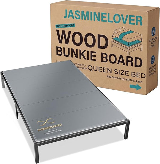 Bunkie Board Queen Size,Bed Boards for Under Mattress - Heavy Duty Reinforced Wood Support Board with Anti-Sag Design, Fits Metal Frames/Platform Beds/Sleeper Sofas