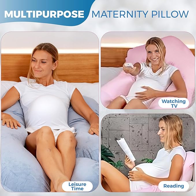 PILLANI Cooling Pregnancy Pillows for Sleeping – 57-Inch Maternity Pillow for Pregnant Women with Breathable, Removable Washable Cover – Support for Back, Belly, Neck, Legs, & Hips – Full Body Pillow