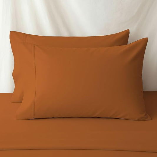 QUEENSBAY Body Pillow Cases 1 Pack, Cooling, Envelope Closure, Easy Care, Comfortable, Breathable Soft Microfiber, Wrinkle Free Body Size Pillow Covers, 20x54 Inches, Orange