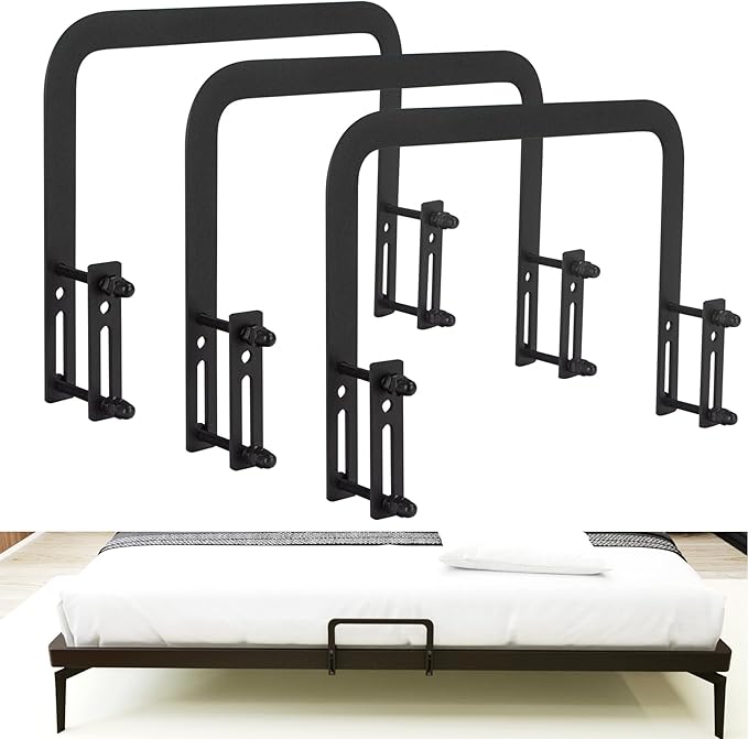 3-Piece Mattress Slide Stopper for Metal Bed Frame (H5.2in), Retainer Bar Bracket Holder Keeping Mattress from Sliding, Fits Adjustable Beds & RVs