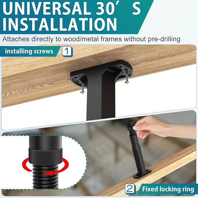 Replacement Bed Slats Support Legs, Adjustable Height 8.3-14.5 Inch Bed Center Support Leg for Queen King Beds, Adjustable Sofa Furniture Legs, Heavy Duty Furniture Risers, 6 Pack