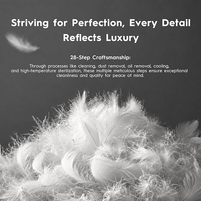 Globon Medium Firm Down Pillow Standard Size Set of 2, Premium Down and Feather Filled Bed Pillow for Sleeping, 100% Cotton Shell 430 TC 600 Fill Power, Hotel Collection Down Feather Pillow 20" x 26"