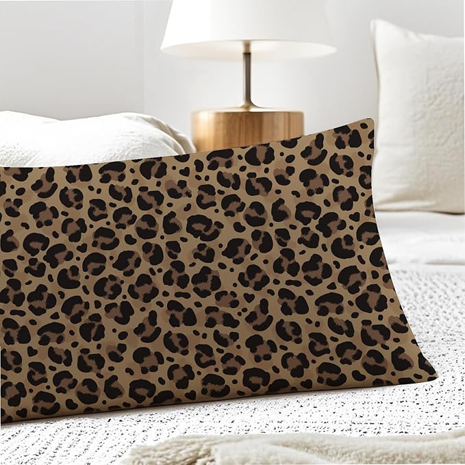 Leopard Print 20x54 Body Pillow Cover, Cheetah Print Room Decor, Trendy Wild Animal Print Aesthetic Decorative Long Body Pillow Cases for Girls Bedroom Dorm Apartment Bed Couch