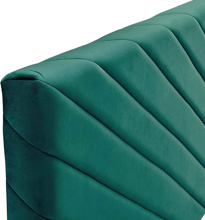 Modway Alyson Angular Channel Tufted Performance Velvet Twin Headboard, Teal
