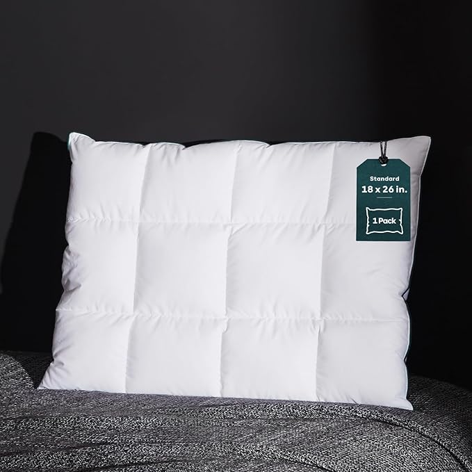 Three Geese Ultra Thin Flat Goose Down Feather Pillows for Sleeping Standard Size, 2.5" Height, 100% Cotton Cover, Ultra Slim Hotel Collection Bed Pillow for Stomach, Back Sleeper, 18x26 in.