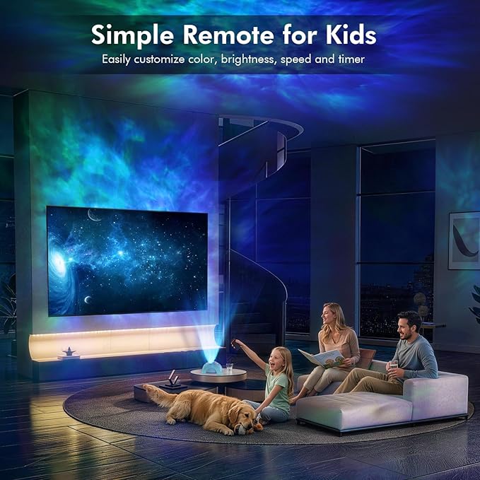 Rossetta Dual Lens Galaxy Projector, Star Projector for Bedroom with White Noise & Bluetooth Speaker, Remote, Timer, Aurora & Nebula Night Light Projector for Room Decor, Gifts for Kids Adults Teens