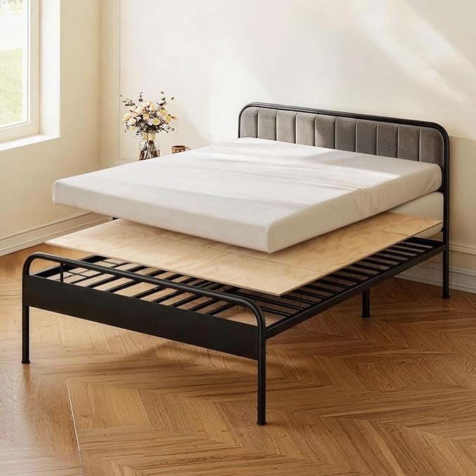 VEVOR Bunkie Board, Queen Size 76.8 x 58.3 in, Foldable Bed Board Under Mattress with Nylon Webbing, Plywood, Rounded Edges, Anti-Sag Design for Metal Frames, Sleeper Sofas, Platform and Bunk Beds