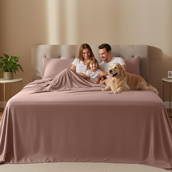 Utopia Bedding Queen Size Sheet Set – 4 Piece Bed Sheets, Soft and Breathable Microfiber, Includes 1 Fitted Sheet, 1 Flat Sheet and 2 Pillowcases – Oeko Tex (Blush Pink)