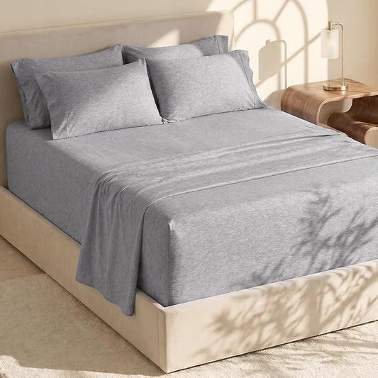 Hearth & Harbor Bed Sheets, Luxury Soft 6 Piece Bed Sheet Set Extra Deep Pocket Fitted Sheets Fits Mattress up to 21", Double Brushed Bedding Sheets & Pillowcases,
