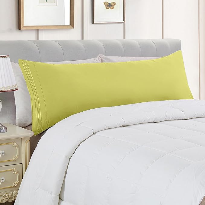 Elegant Comfort Luxury Ultra-Soft 1-Piece Pillowcase Set - 1500 Premium Hotel Quality Microfiber Double Brushed - Wrinkle Resistant, Body Pillowcase Size, Pistachio Green