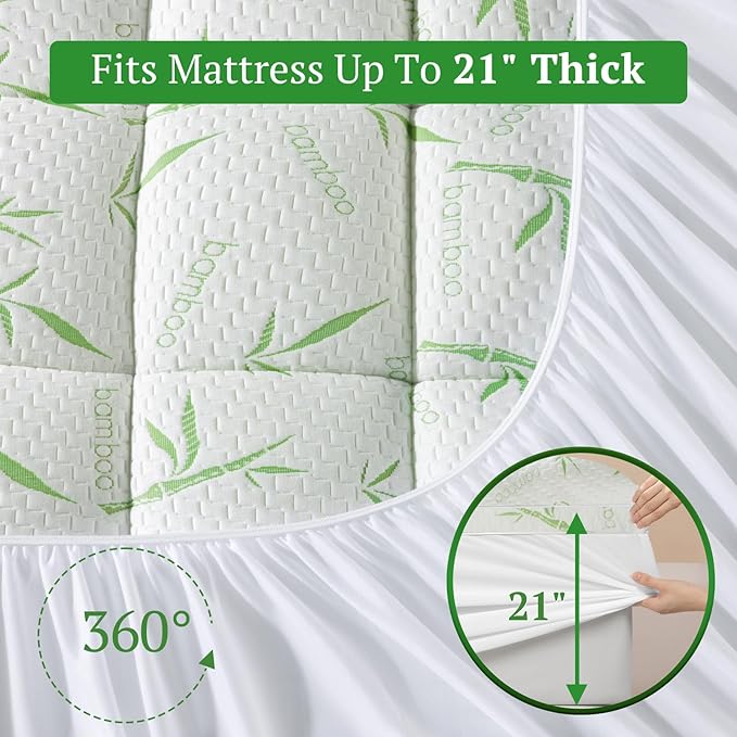 Mattress Pad Queen Size,Cooling Mattress Topper,2In Extra Thick Pillow Top for Back Pain with 8"-18" Deep Pocket(60"x80")