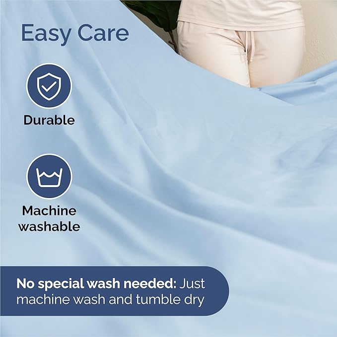Split King Size 5 Piece Sheet Set - Comfy Breathable & Cooling Sheets - Hotel Luxury Bed Sheets for Women & Men - Deep Pockets, Easy-Fit, Soft & Wrinkle Free Sheets - Light Blue Oeko-Tex Bed Sheet Set
