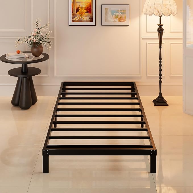 Maenizi XL Twin Bed Frame No Box Spring Needed, 8 Inch Heavy Duty Metal Twin XL Platform Bed Frame Support Up to 2500 lbs, Easy Assembly, Noise Free, Black