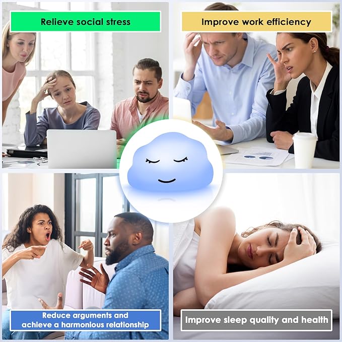 Breathing Lamp Guided Visual Meditation Tool for Mindfulness,Anxiety Relief&Calm Your Mind for Stress&Visual Relaxation and Restful Sleep,478 Seconds Breathing Rate Change 3 Colors,Gift for Kids