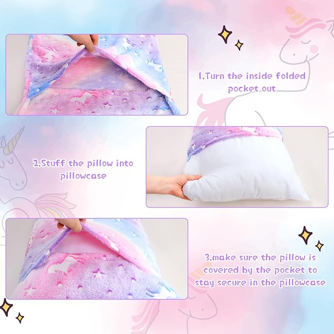 Cloele Body Pillow Cover Glow in The Dark Long Pillow Cases Full Length Pillow Case - 21x54 inches Unicorns Ultra Soft Body Pillowcase for Kids Girls Decorative Body Pillow Pillowcases(Only Cover)