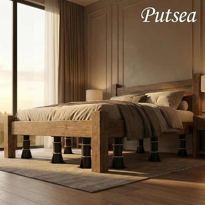 2 Pcs Adjustable Bed Support Legs 8.5-13 Inch, 4400LBS Heavy Duty No Drill Bed Frame Center Support, Anti-Wobble Bed Slats Support for Wooden Slats/Bed Base (8.5-13 inch (2pcs))