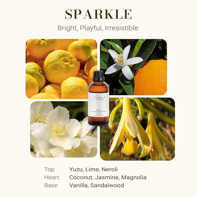 JCLOUD Sparkle Hotel Diffuser Oil, Luxury Diffuser Oils Scents for Home, Natural Essential Oils for Cold-Air & Ultrasonic Diffuser Aromatherapy, Long Lasting Home Fragrance – 3.38 Fl Oz, 100mL