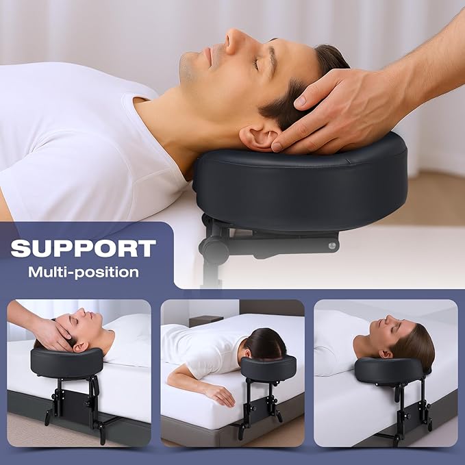 Home Mattress Top Massage Kit, Universal Massage Headrest for Bed, Adjustable Height up to 14.5", Deluxe Face Cradle Face Down Pillow, Home SPA Face Cushion Support Bracket with Portable Storage Bag