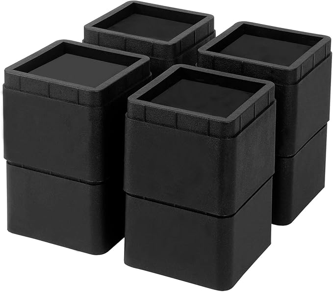 BTSD-home Stackable Bed and Furniture Risers 3 Inch Heavy Duty Bed Lifts for Dorm Couch Chair Table Additional 3 or 6 Inch Set of 8