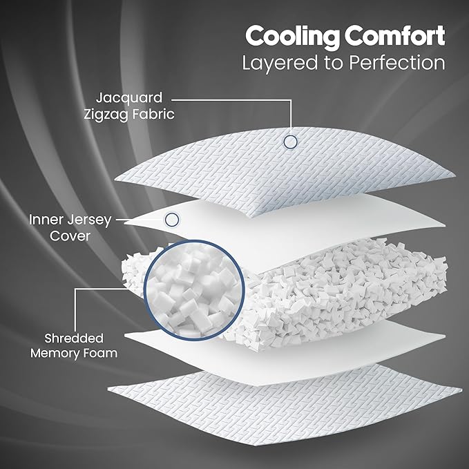Utopia Bedding Shredded Memory Foam Pillows (King), Cooling Adjustable Bed Pillows for Sleeping with Washable Pillow Case, Back, Stomach and Side Sleeper Pillow, Plush and Supportive (1 Pack)