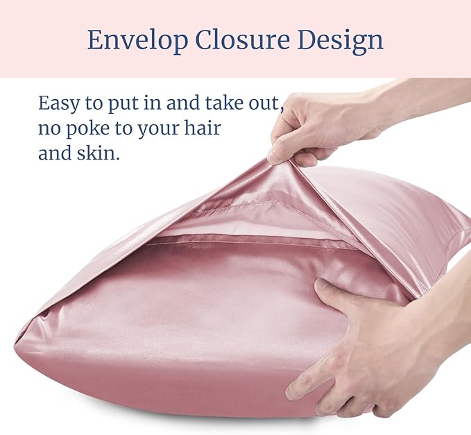 BEDELITE Satin Pillowcase for Hair and Skin, Super Soft and Cooling Similar to Silk Pillow Cases 2 Pack with Envelope Closure, Gift for Women Men(20"x26" Standard Size, Nostalgia)