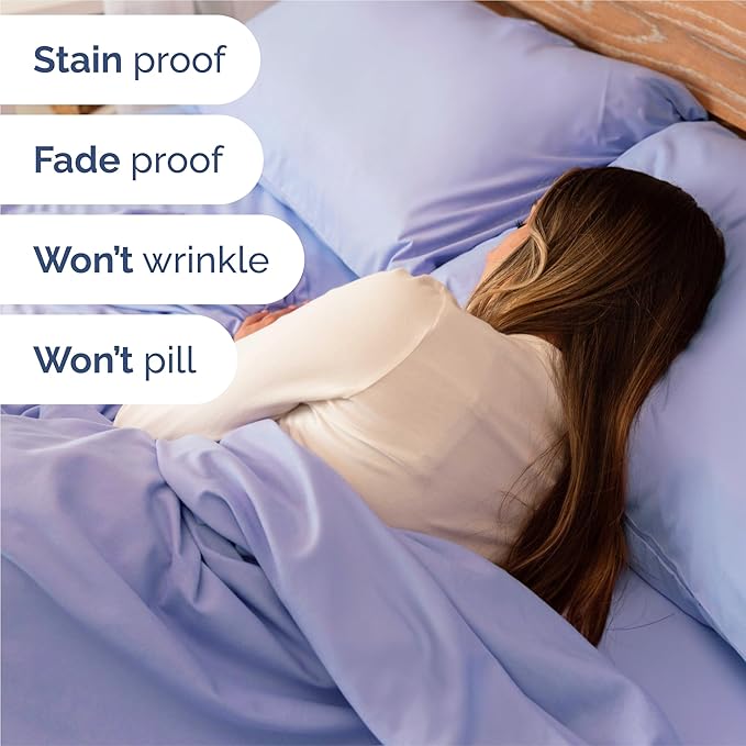 King Size 4 Piece Sheet Set - Comfy Breathable & Cooling Sheets - Hotel Luxury Bed Sheets for Women & Men - Deep Pockets, Easy-Fit, Extra Soft & Wrinkle Free Sheets - Lavender Oeko-Tex Bed Sheet Set