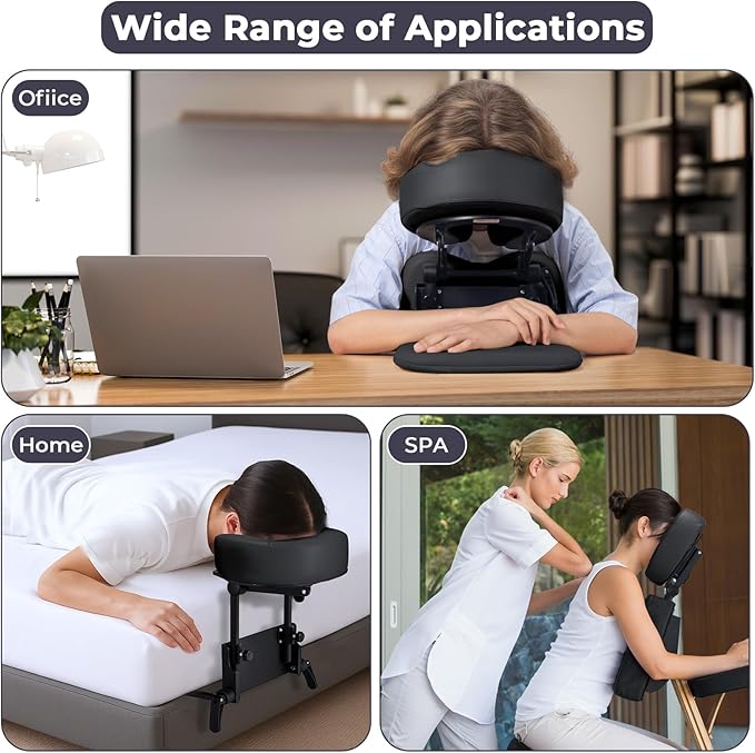 Udefineit 3 in 1 Multifunctional Portable Face Down Cradle Massage Kit for Desktop, Massage Bed & Home Mattress, Deluxe Adjustable Headrest Face Pillow Bracket for Office Sleeping Nap Rest