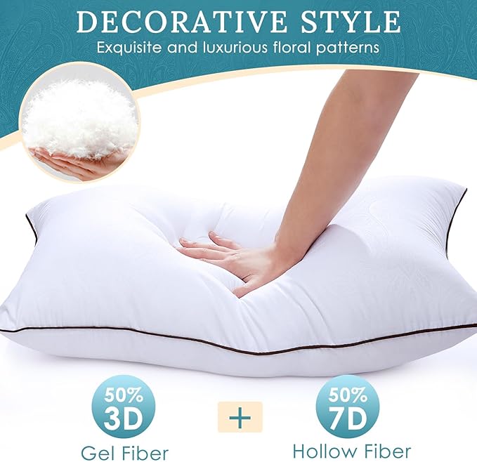HUXMEYSON King Size Pillows Set of 2, Luxury Hotel Bed Pillows Set with Down Alternative Filling for Side and Back Sleepers