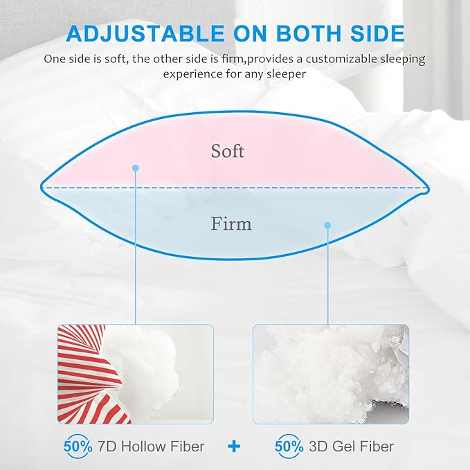 EIUE Bed Pillows for Sleeping 2 Pack Queen Size，Super Soft Down Alternative Microfiber Filled Pillows,Pillows for Side and Back Sleepers,20 x 30 Inches,Red