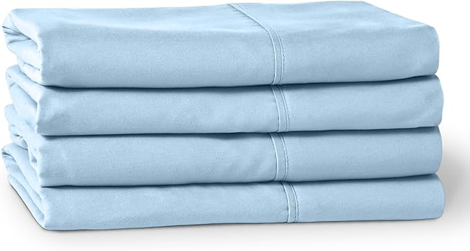 Bare Home Microfiber King Pillowcase Set of 4 - Light Blue, 20x40