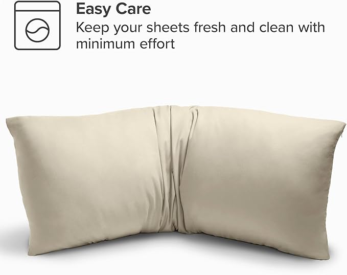 Bare Home Microfiber Body Pillow Cover - Ultra Soft - Cooling Pillowcase - Double Brushed - Pillowcase with Zipper Closure - Easy Care (20''x54'' Body Pillow Cover, Sand)