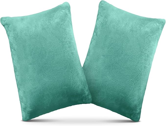 1 MIDDLE ONE 2 Pack Small Pillow, Memory Foam Mini Pillow 11 X 7 Inches for Travel, Sleeping, Nap and Neck, Knee, Lumbar Support, Tiny Cushion for Pet, Dogs (Teal Green)