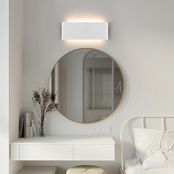 Mille Lucciole 15"Modern LED vanity light,20W Dimmable 5 CCT (3000K-6500K) Adjustable Wall Lamp,Up and Down Wall Lighting,Indoor Wall Sconce for Bedroom,Staircase,Hallway,Dressing Table,4 Pack（White）