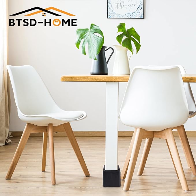 BTSD-home 4 inch or 8 inch Bed Risers Heavy Duty Stackable Furniture Risers Bed Lifts Risers for Couch, Sofa, Desk or Table Legs Extenders 8 Pack