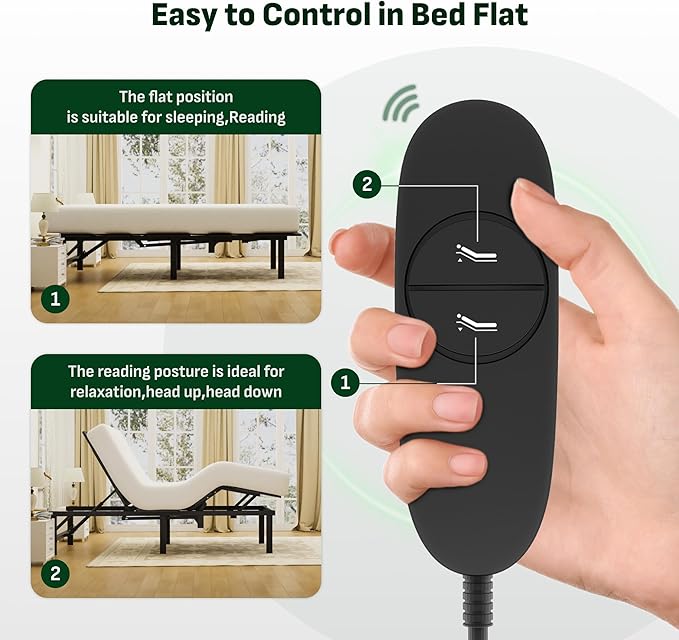 Softa Queen Adjustable Bed Frame, Head & Foot Lift, Electric Bed Base with Remote Control, Whisper Quiet Motor, Oxford Fabric Bedspread, Mattress Holder, Easy Assembly