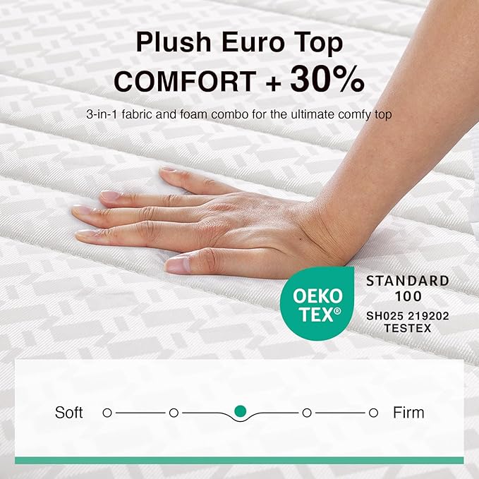 Novilla 14 Inch King Size Mattress in a Box, Hypoallergenic & Back Pain Relief, Hybrid King Mattresses with Smarts Coils, Fiberglass Free CertiPUR-US Certified Colchones No Box Spring Needed