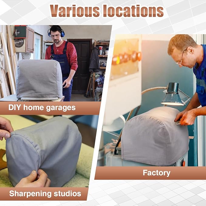 Zhehao 2 Pcs Machine Cover 14.5 x 14.5 x 10 Inches, Bench Grinder Cover Dust Protection for Most Bench Grinders, Storage in Workshops, Garages, Job Sites