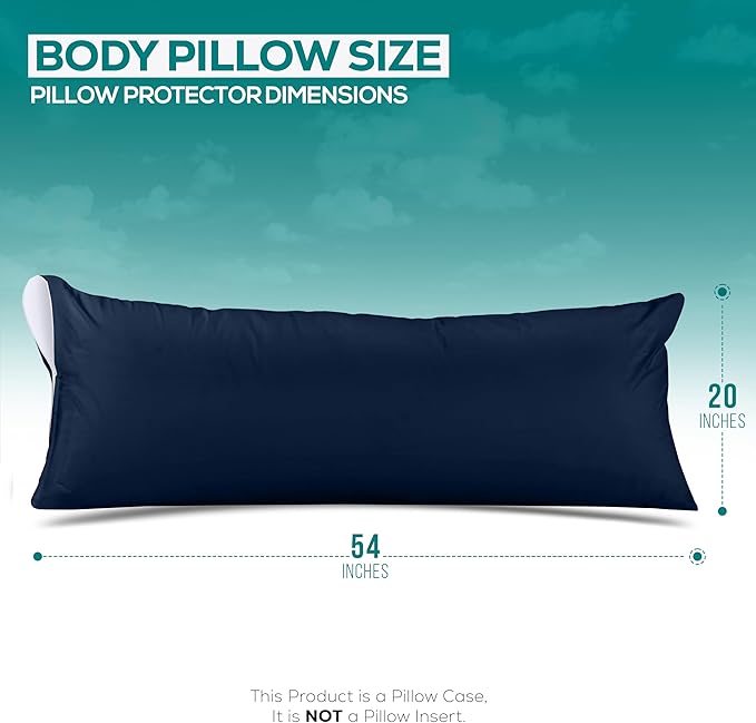 Utopia Bedding Premium 100% Waterproof Pillow Protectors with Zipper Body Size (Set of 2), Bed Bug and Dust Mite Proof Zippered Pillow Covers, Pillow Encasement Cases, Navy