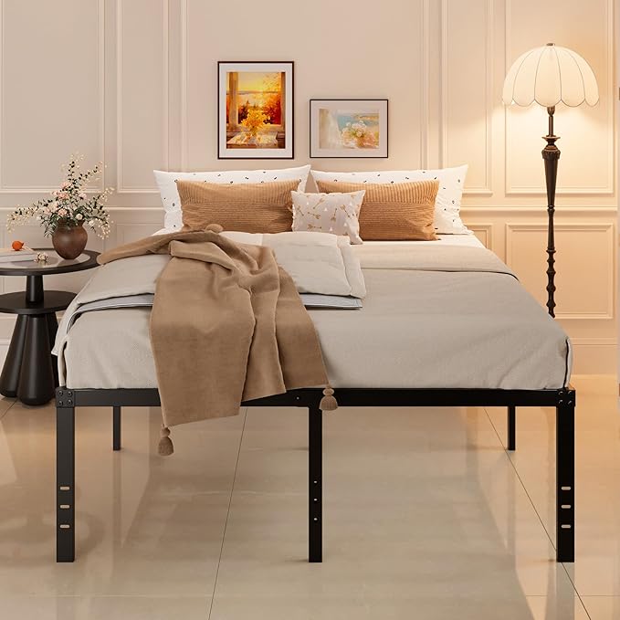Maenizi California King Bed Frames, 20 Inch Heavy Duty Metal Platform Support Up to 3000 lbs with Steel Slat, No Box Spring Needed, Easy Assembly, Noise Free, Black
