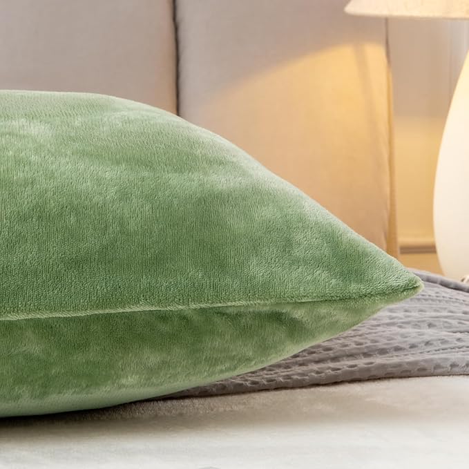 BEDELITE Body Pillow Cover with Zipper Closure, Super Soft and Cozy Fuzzy Fleece Body Pillow Case Cover 20 x 54 Inches, Sage Green